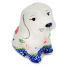 Polish Pottery Dog Figurine 4&quot; Hibiscus Splendor