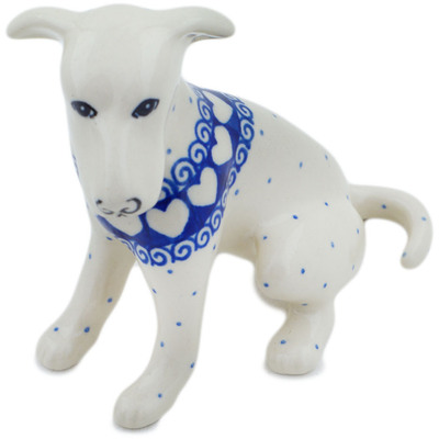 Polish Pottery Dog Figurine 4&quot; Light Hearted