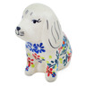 Polish Pottery Dog Figurine 4&quot; Neon Wreath