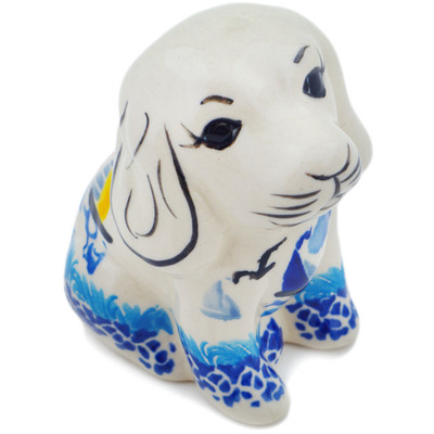 Polish Pottery Dog Figurine 4&quot; Sea Sights UNIKAT