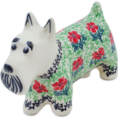 Polish Pottery Dog Figurine 5&quot; Maraschino