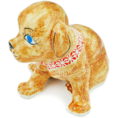 Polish Pottery Dog Figurine 6&quot; Natural