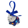 Polish Pottery Dog Ornament 2&quot; Lights In The Sky