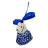 Polish Pottery Dog Ornament 3&quot; Flowers On The Lake