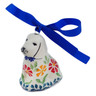 Polish Pottery Dog Ornament 3&quot; Wave Of Flowers