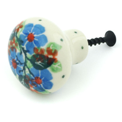 Polish Pottery Drawer knob 1-1/2 inch Spring Wreath