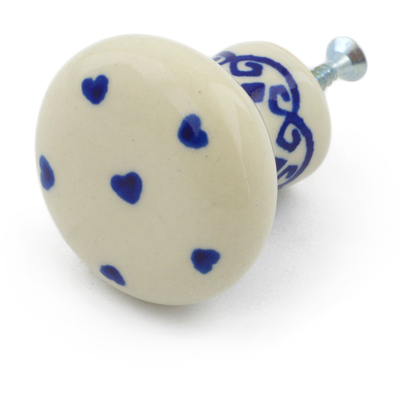 Polish Pottery Drawer knob 1-2/3 inch Blue Valentine