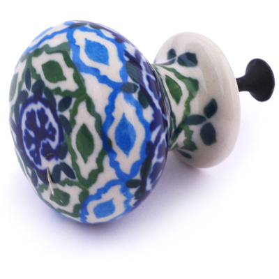 Polish Pottery Drawer knob 1-3/8 inch Aztec Eyes