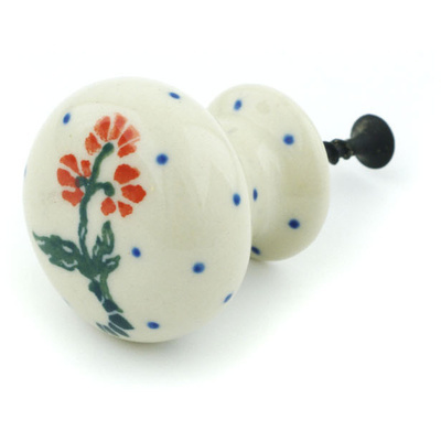 Polish Pottery Drawer knob 1-3/8 inch Floating Flowers