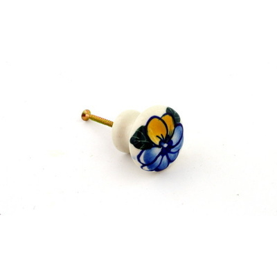 Polish Pottery Drawer knob 1-3/8 inch Indigo Dream