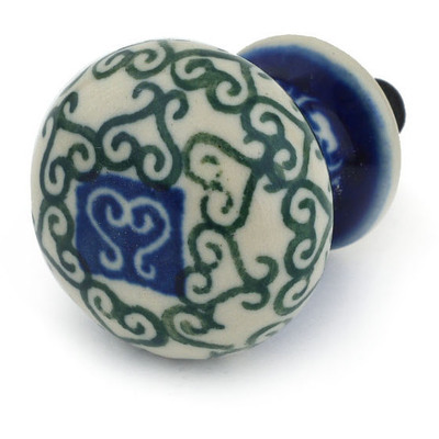 Polish Pottery Drawer knob 1-3/8 inch Lovely Heart