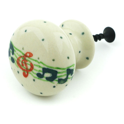 Polish Pottery Drawer knob 1-3/8 inch Musical Dance