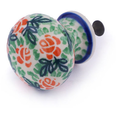 Polish Pottery Drawer knob 1-3/8 inch Rose Field