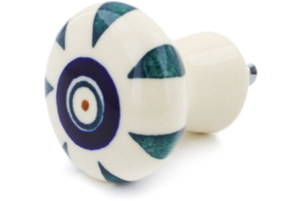 Polish Pottery Drawer Pull Knob 2 Peacock