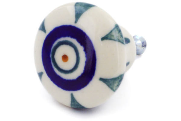 Polish Pottery Drawer Pull Knob 2 Peacock