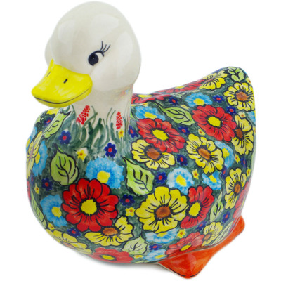 Polish Pottery Duck Figurine 10&quot; Meadow Sights UNIKAT