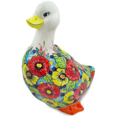 Polish Pottery Duck Figurine 12&quot; Meadow Sights UNIKAT