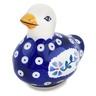 Polish Pottery Duck Figurine 4&quot; Peacock Forget-me-not