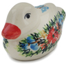 Polish Pottery Duck Figurine 4&quot; Ring Of Flowers UNIKAT