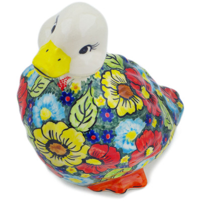 Polish Pottery Duck Figurine 7&quot; Meadow Sights UNIKAT