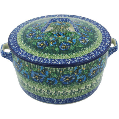 Polish Pottery Dutch Oven 8-inch Bloomimg Meadow UNIKAT