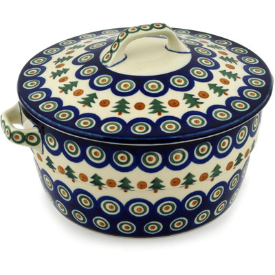 Polish Pottery Dutch Oven 8-inch Cranberries And Evergree