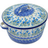 Polish Pottery Dutch Oven 8-inch Feathery Bluebells