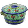 Polish Pottery Dutch Oven 8-inch Rooster Parade UNIKAT