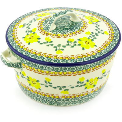 Polish Pottery Dutch Oven 8-inch Yellow Buttercup