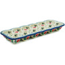Polish Pottery Egg Crate 13&quot; Red Pansy