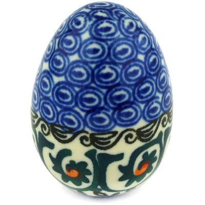 Polish Pottery Egg Figurine 2&quot;