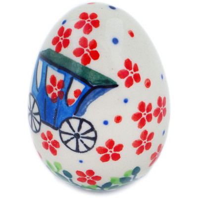 Polish Pottery Egg Figurine 2&quot; Magical Carriage