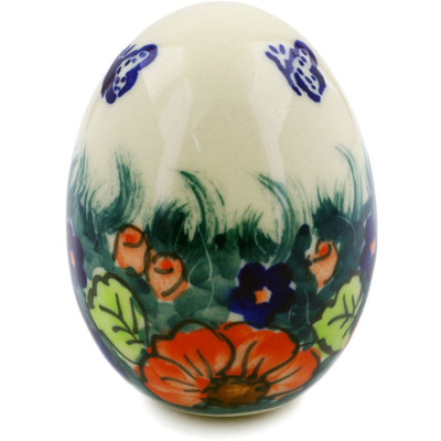 Polish Pottery Egg Figurine 3&quot; Butterfly Splendor