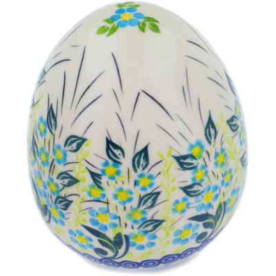 Polish Pottery Egg Figurine 3&quot; Heavenly Haven UNIKAT
