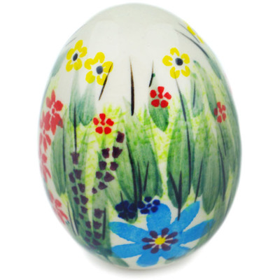 Polish Pottery Egg Figurine 3&quot; Hidden Beauty UNIKAT