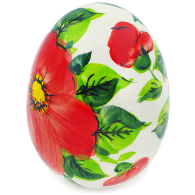 Polish Pottery Egg Figurine 4&quot; Spring&#039;s Bloom UNIKAT