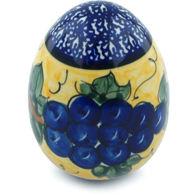 Polish Pottery Egg Figurine 4&quot; Tuscan Grapes