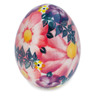 Polish Pottery Egg Figurine 6&quot; Blossoming Purple Harmony UNIKAT