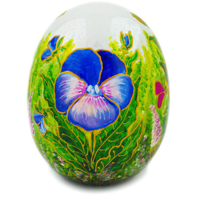 Ceramic Egg Figurine 6&quot; Flowery Quest
