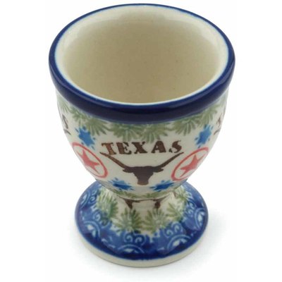 Polish Pottery Egg Holder 2&quot; State Of Texas