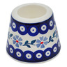 Polish Pottery Egg Holder 3&quot; Peacock Forget-me-not