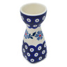 Polish Pottery Egg Holder 5&quot; Peacock Forget-me-not