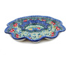 Polish Pottery Egg Plate 11&quot; Pansy Twins UNIKAT