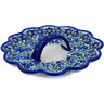 Polish Pottery Egg Plate 9&quot; Blue Velvet Gardens