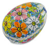 Polish Pottery Egg Shaped Jar 7&quot; Retro Garden UNIKAT