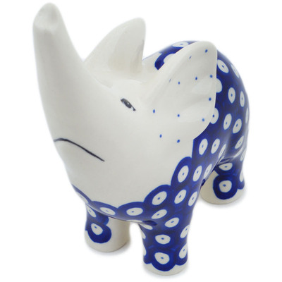 Polish Pottery Elephant Figurine 7&quot; Blue Eyes