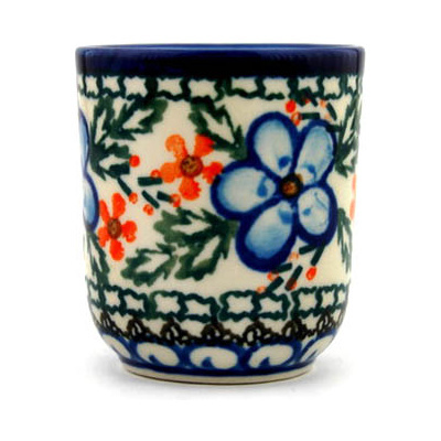 Polish Pottery Espresso Cup 2 oz Cobblestone Garden