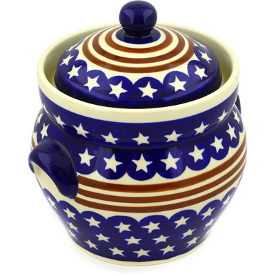 Polish Pottery Fermenting crock pot Stars And Stripes