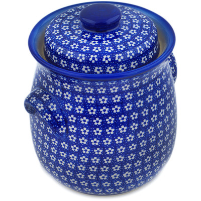 Polish Pottery Fermenting Crock with Water Seal Airlock  Azul Garden