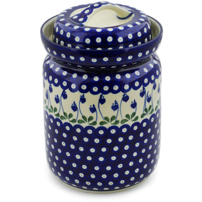 Polish Pottery Fermenting Crock with Water Seal Airlock Bleeding Heart Peacock